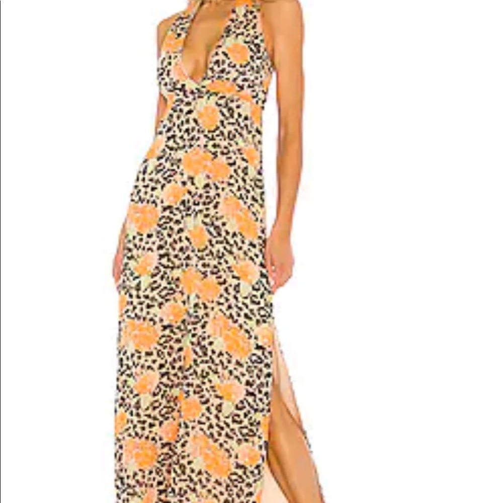 Majorelle carine maxi dress leopard multi floral